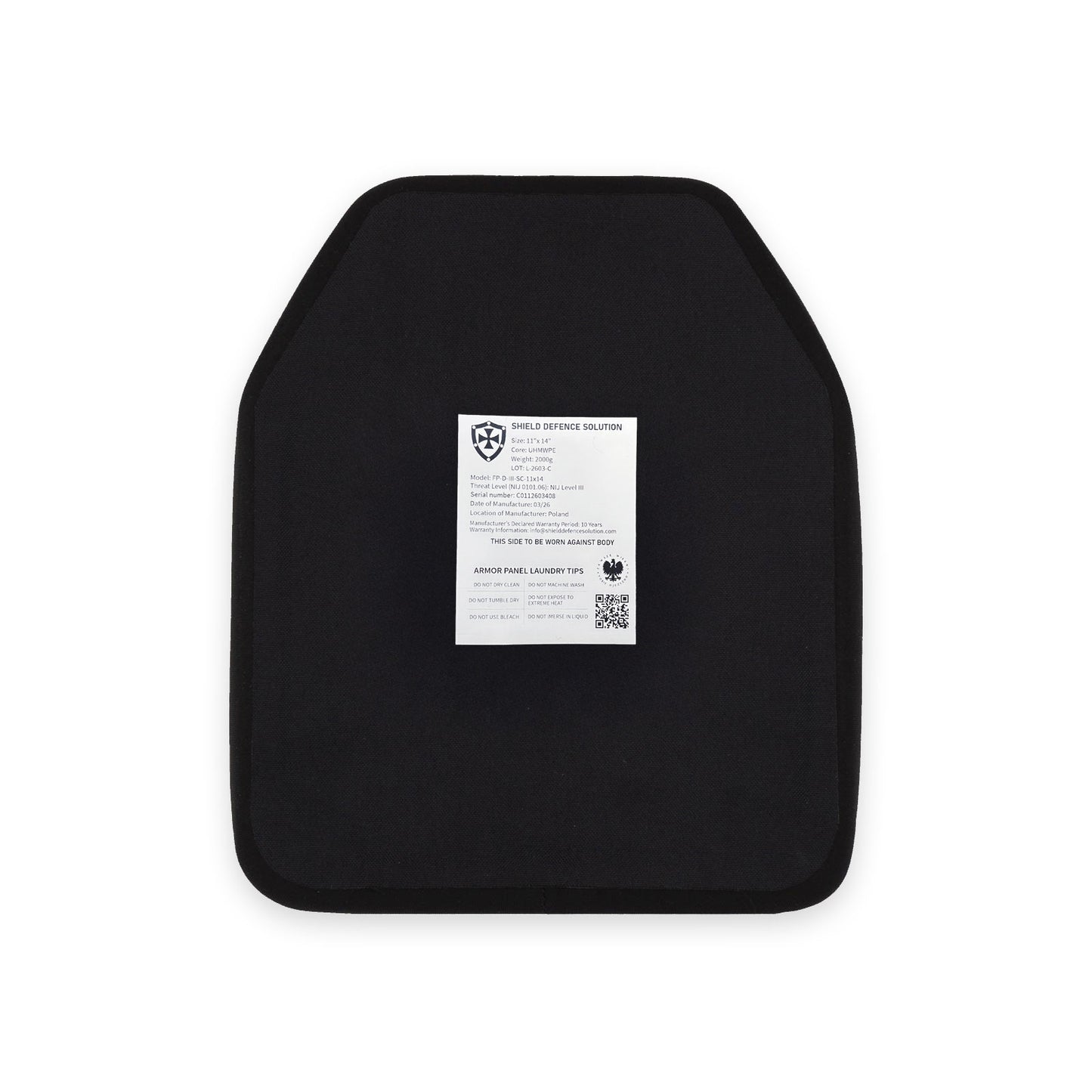 28 × 36 cm SAPI Ballistieke plaat – Single Curve voorkant